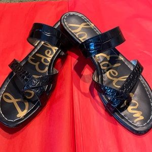 Sam Edelman Bernice Blk Croclea sandal sz 8 1/2 M